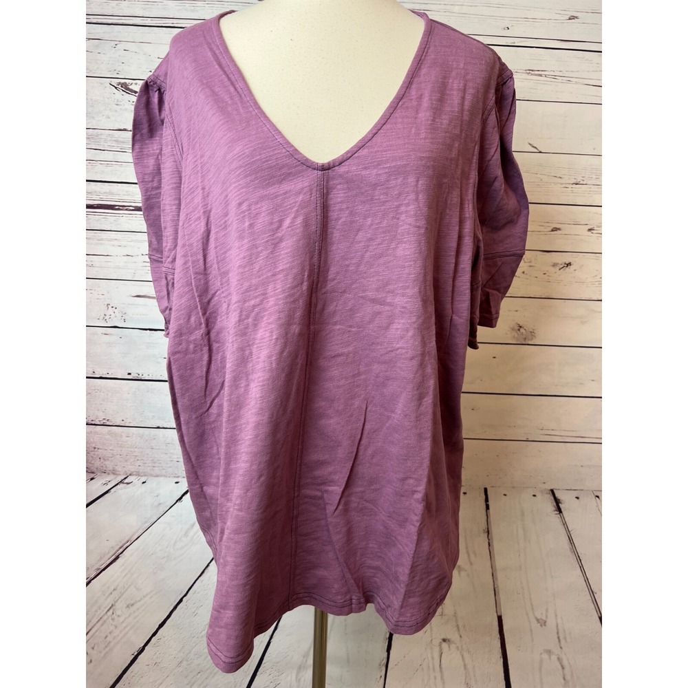 Suzanne Betro Weekend Blouse Plus size 3X 3XL Womens Tunic Top Shirt NWT Purple